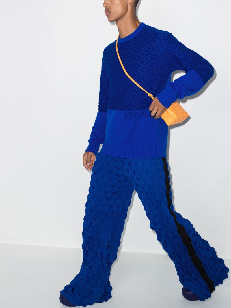 Blue La Greca Wool Sweater