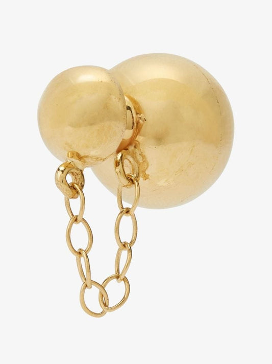 Gold Tone Sphere Chain Stud Earrings