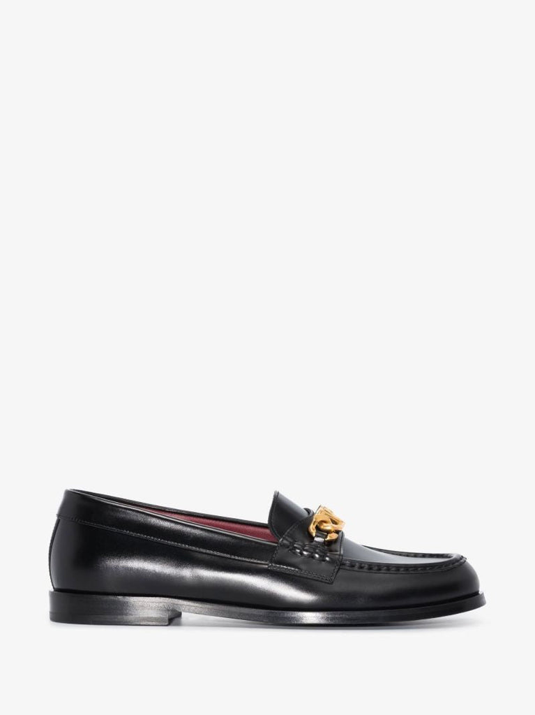 Black Vlogo Signature Leather Loafers