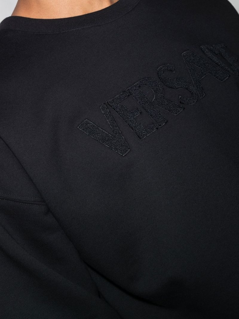 Black Tonal Logo Crew Neck Sweatshirt