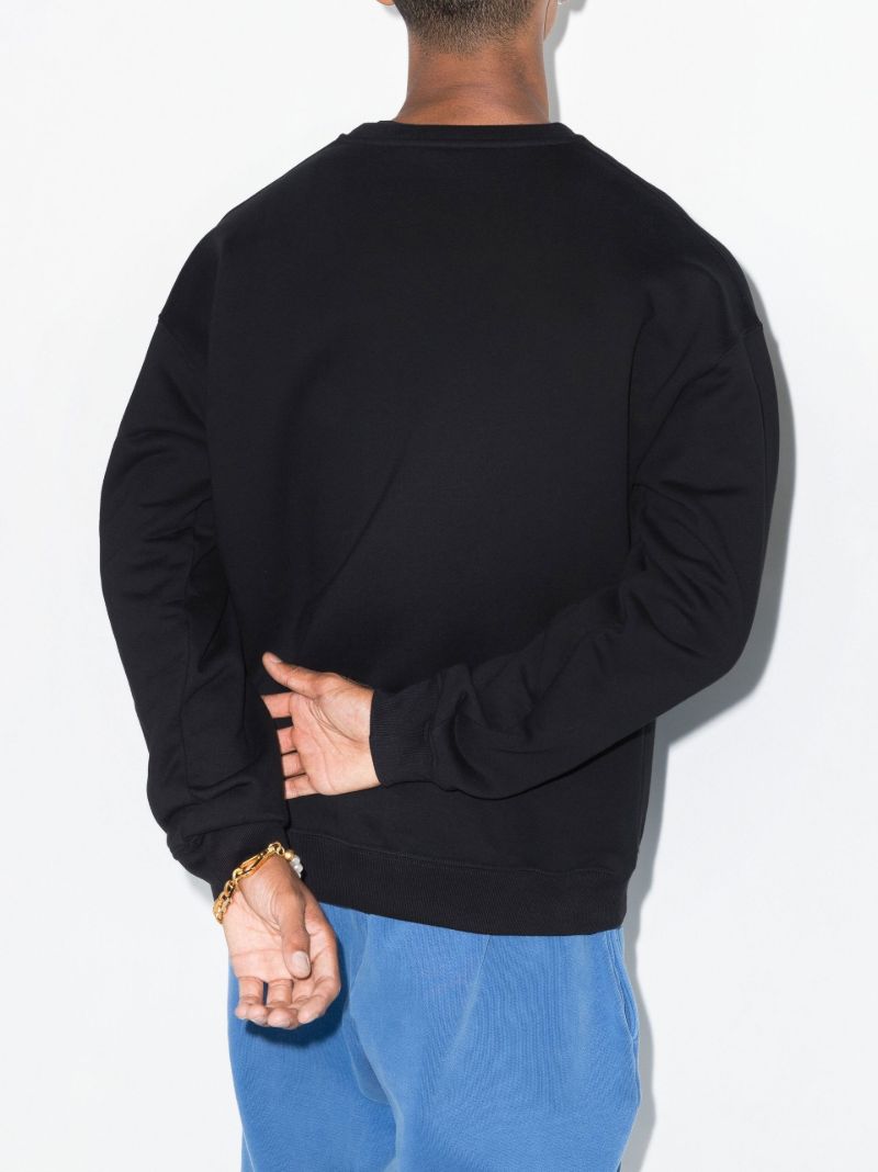 Black Tonal Logo Crew Neck Sweatshirt