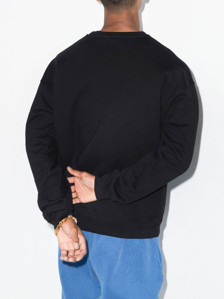 Black Tonal Logo Crew Neck Sweatshirt