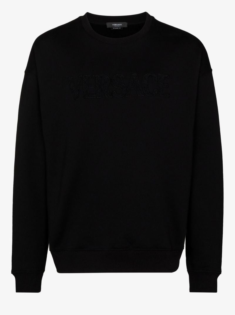 Black Tonal Logo Crew Neck Sweatshirt