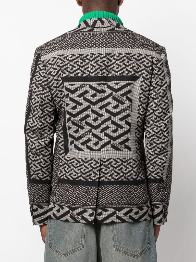 Black La Greca Wool Blazer