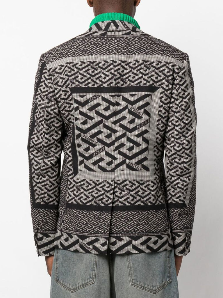 Black La Greca Wool Blazer