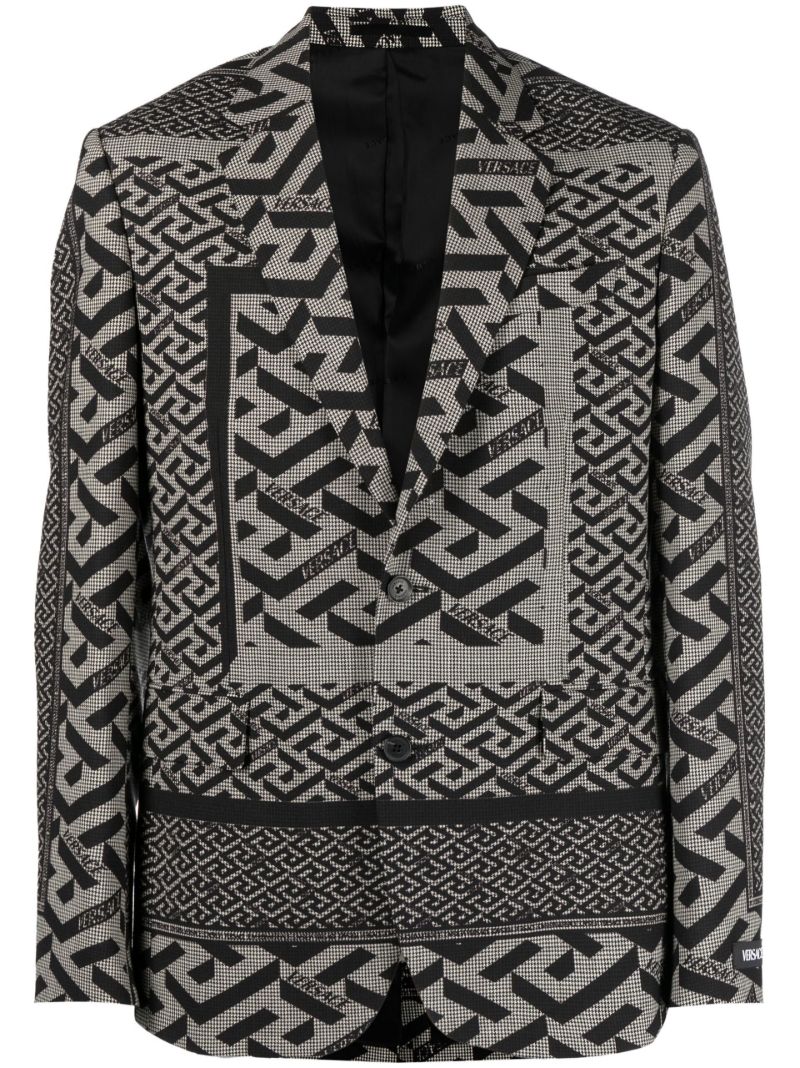 Black La Greca Wool Blazer