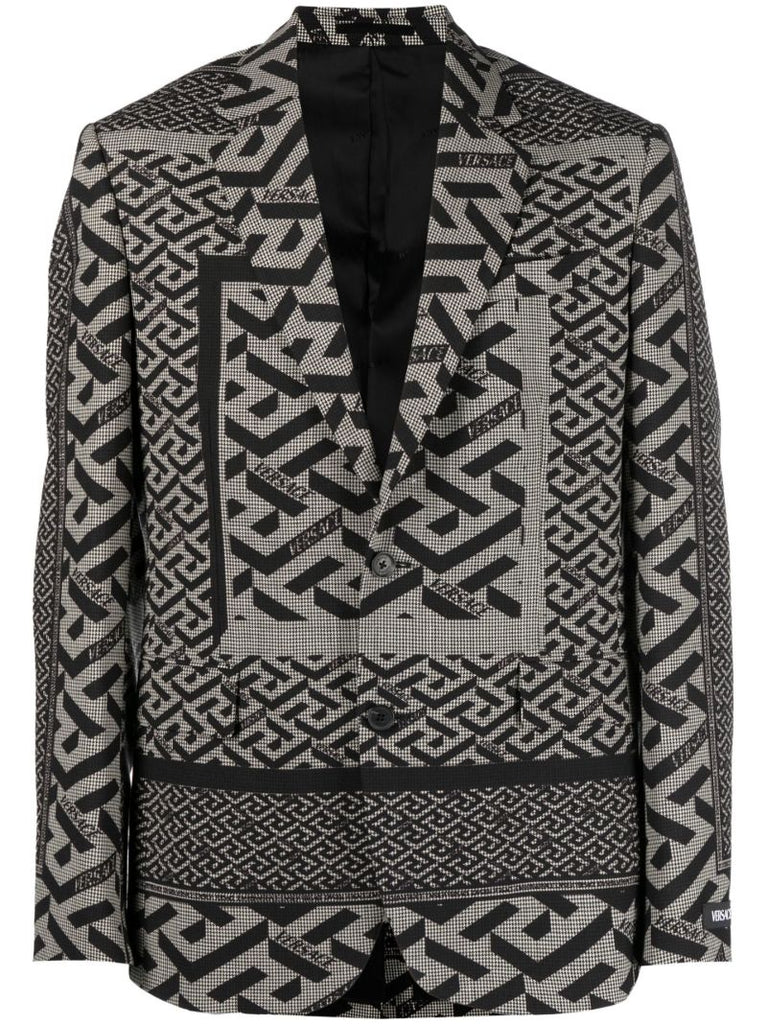 Black La Greca Wool Blazer