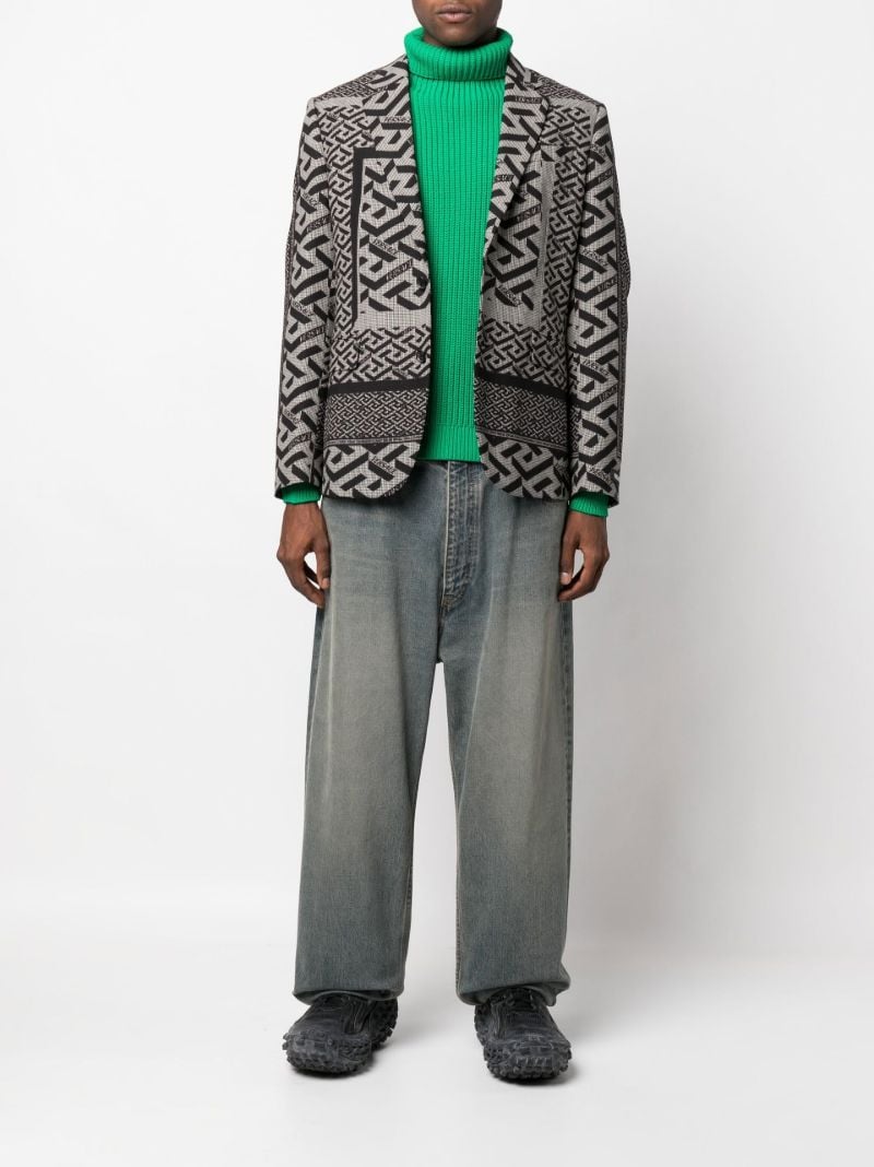 Black La Greca Wool Blazer
