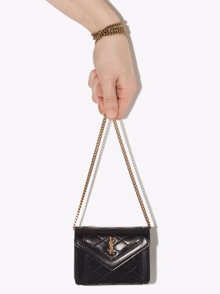 Black Quilted Leather Mini Bag