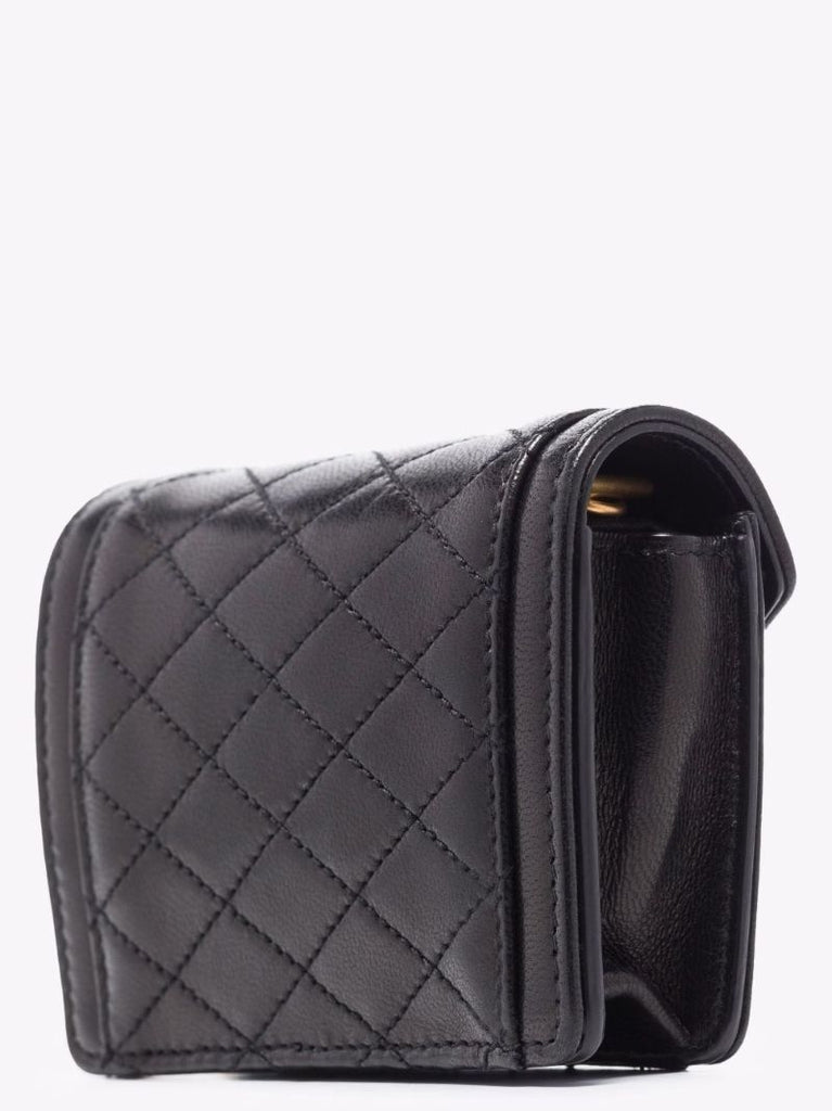 Black Quilted Leather Mini Bag
