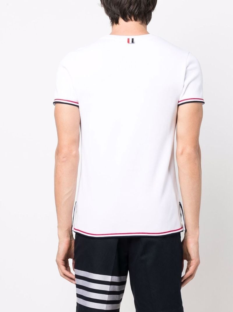 White Striped Trim T-shirt
