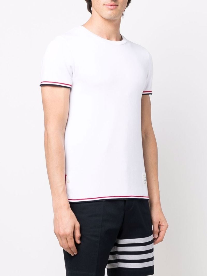 White Striped Trim T-shirt