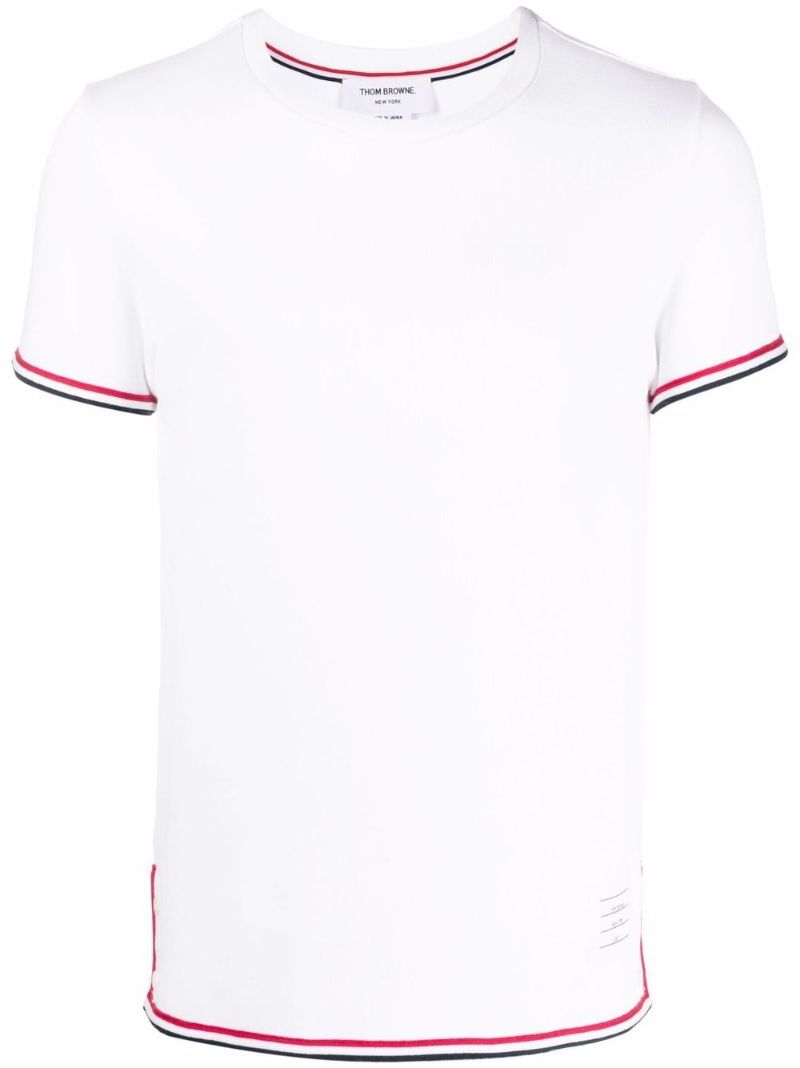 White Striped Trim T-shirt