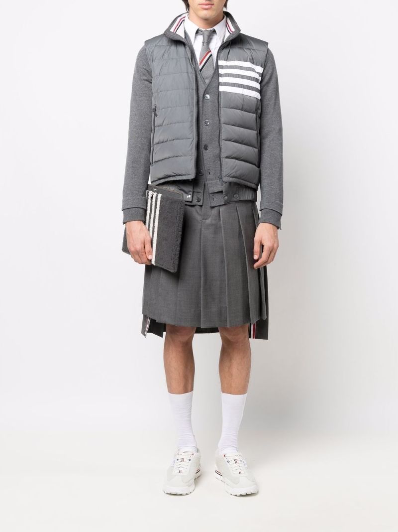 Grey 4-bar Stripe Padded Gilet