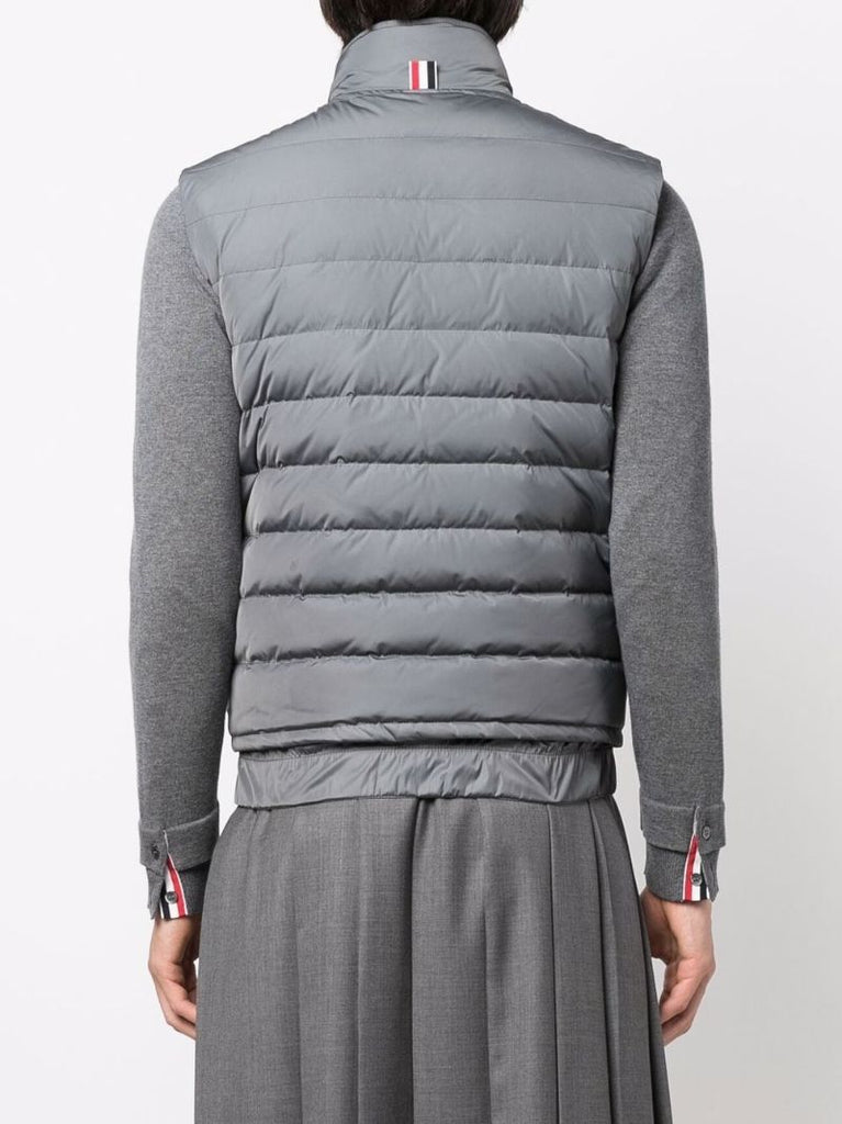 Grey 4-bar Stripe Padded Gilet