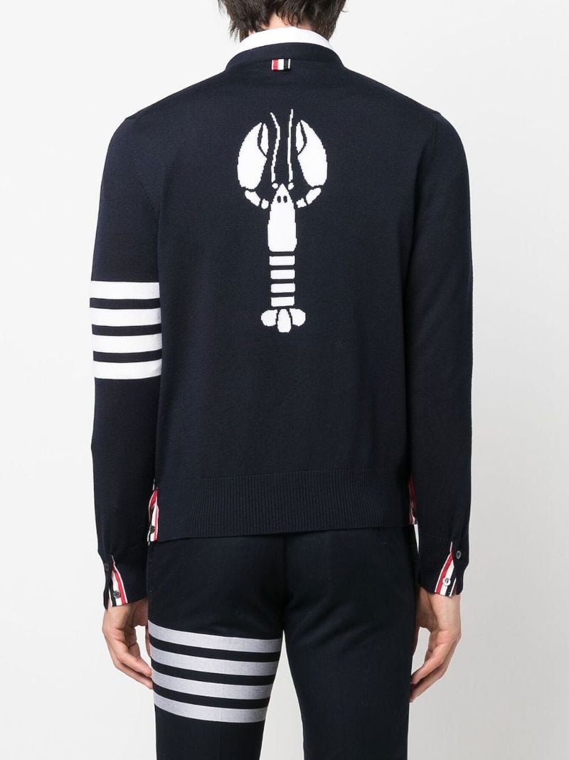 Blue 4-bar Hector Lobster Cardigan