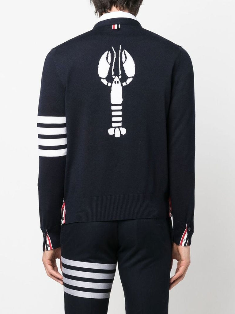 Blue 4-bar Hector Lobster Cardigan