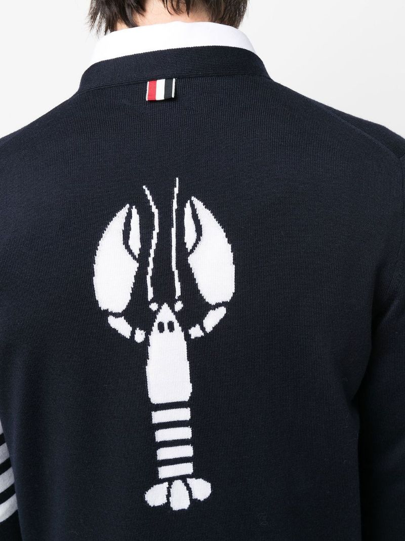 Blue 4-bar Hector Lobster Cardigan