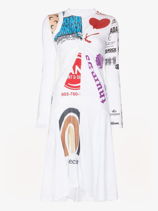 Draped Graphic T-shirt Dress
