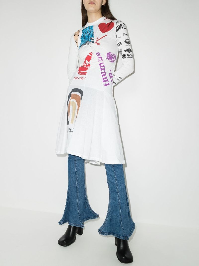Draped Graphic T-shirt Dress