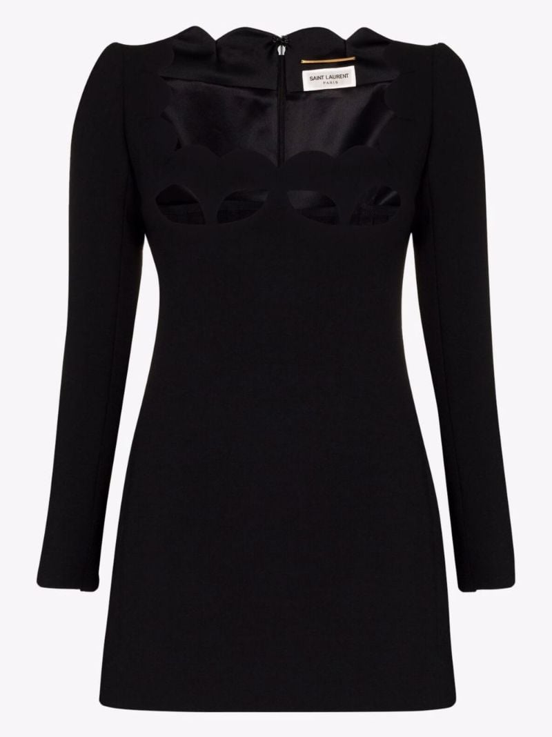Black Cut-out Wool Mini Dress