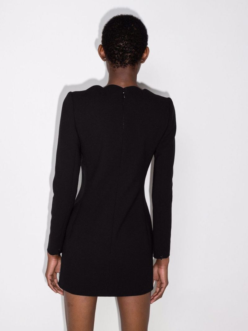 Black Cut-out Wool Mini Dress