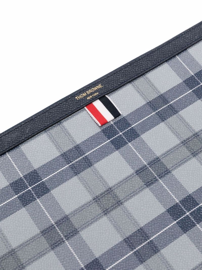 Grey Tartan Print Document Holder