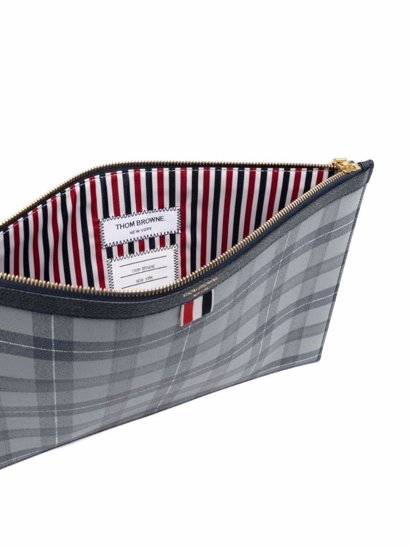 Grey Tartan Print Document Holder