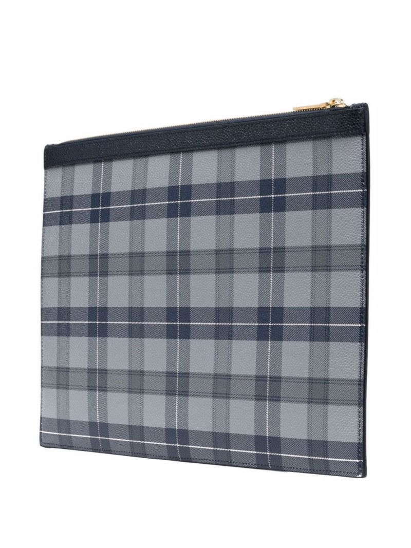 Grey Tartan Print Document Holder