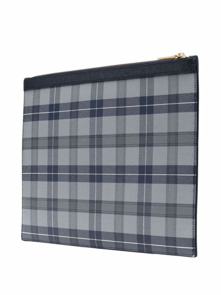 Grey Tartan Print Document Holder