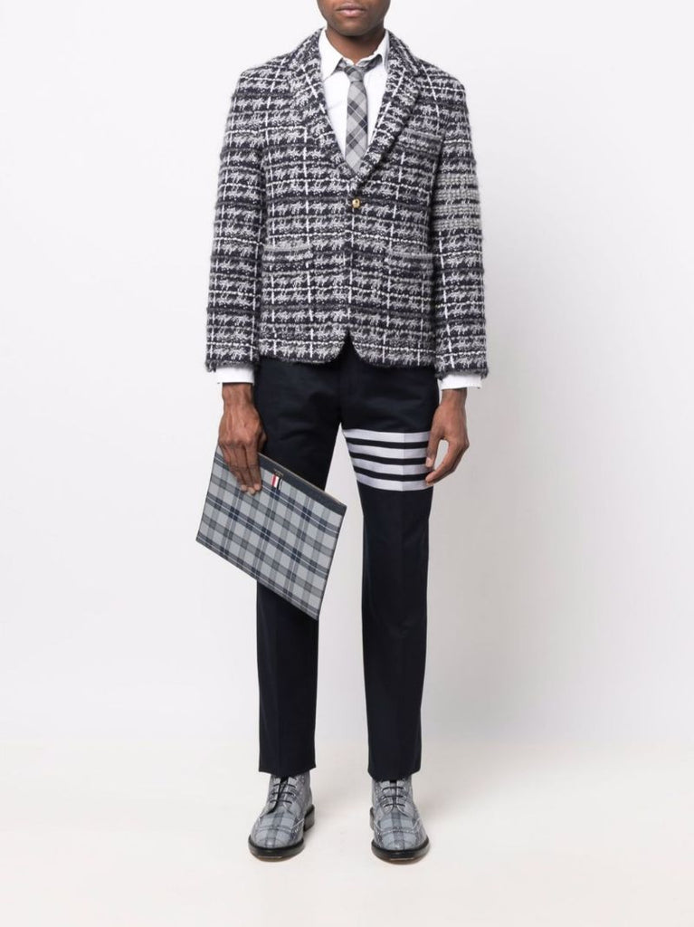 Grey Tartan Print Document Holder