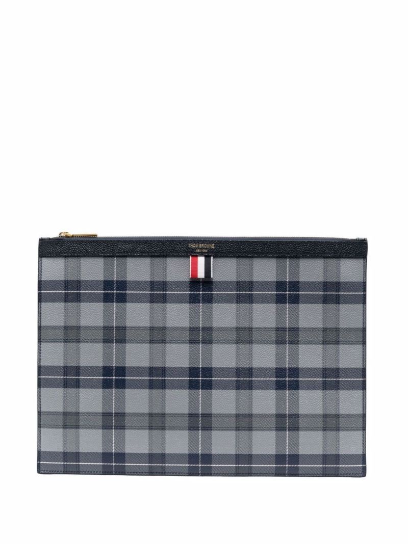 Grey Tartan Print Document Holder