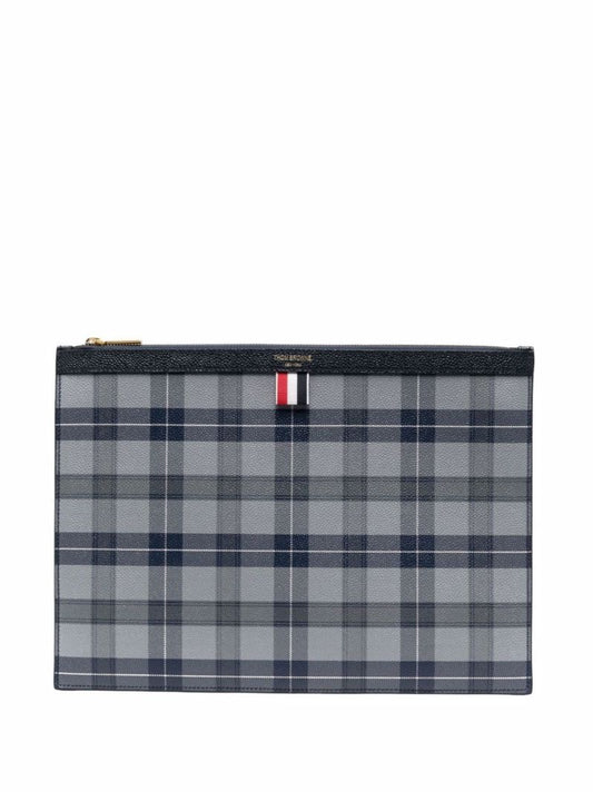 Grey Tartan Print Document Holder