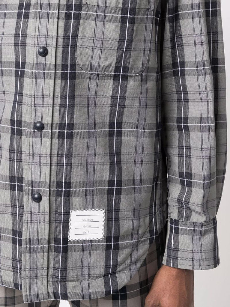 Grey Tartan Shirt Jacket