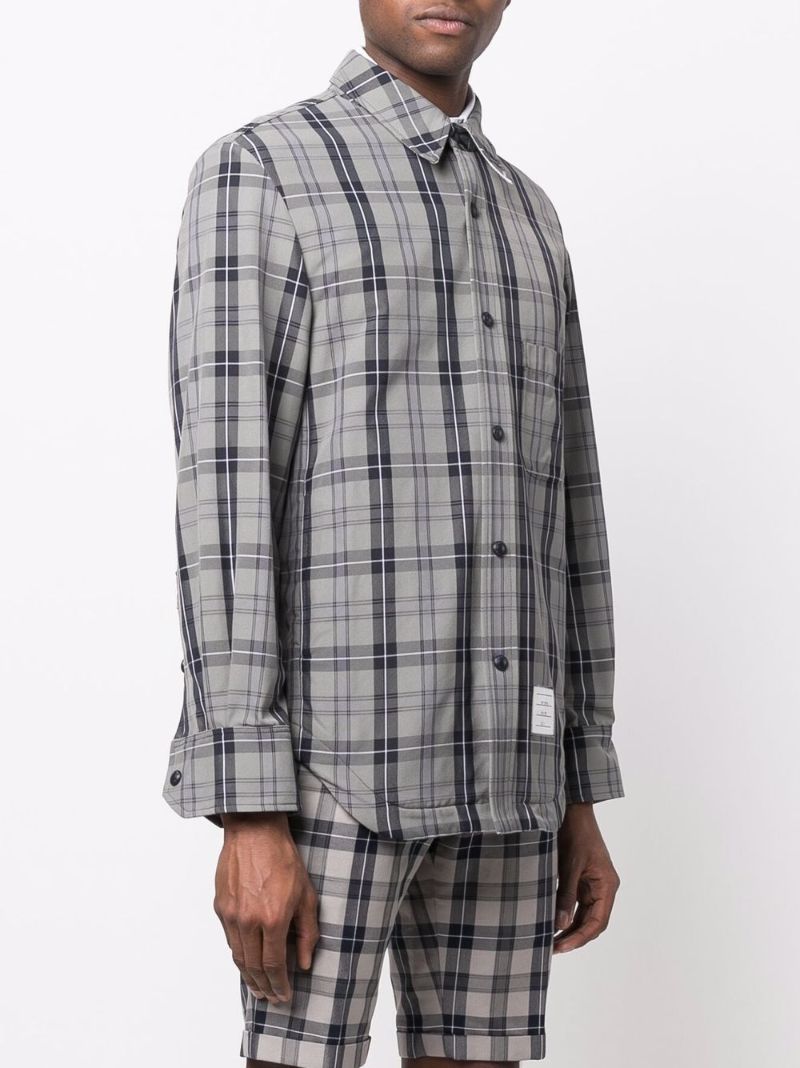 Grey Tartan Shirt Jacket