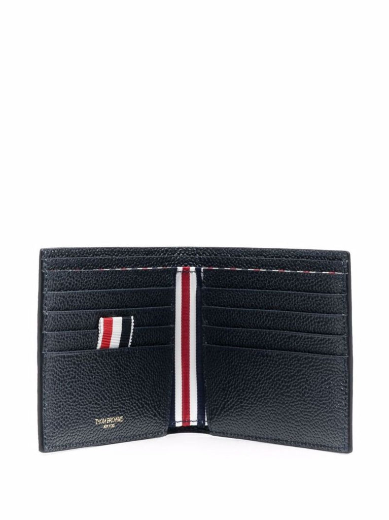 Grey Tartan Print Leather Wallet