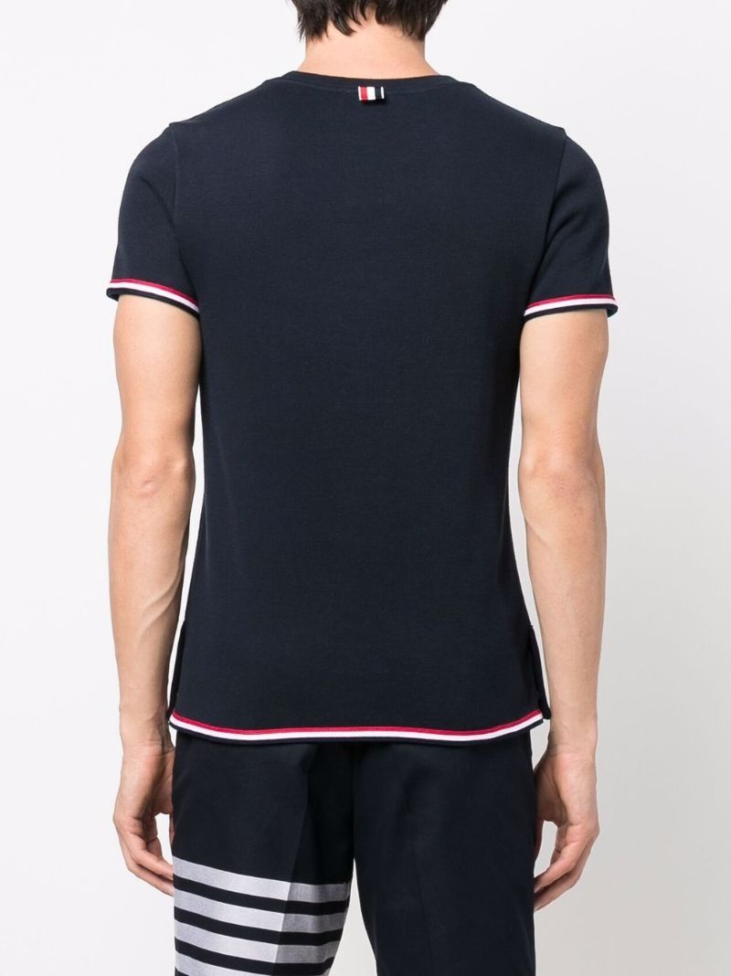 Navy Stripe Trim T-shirt