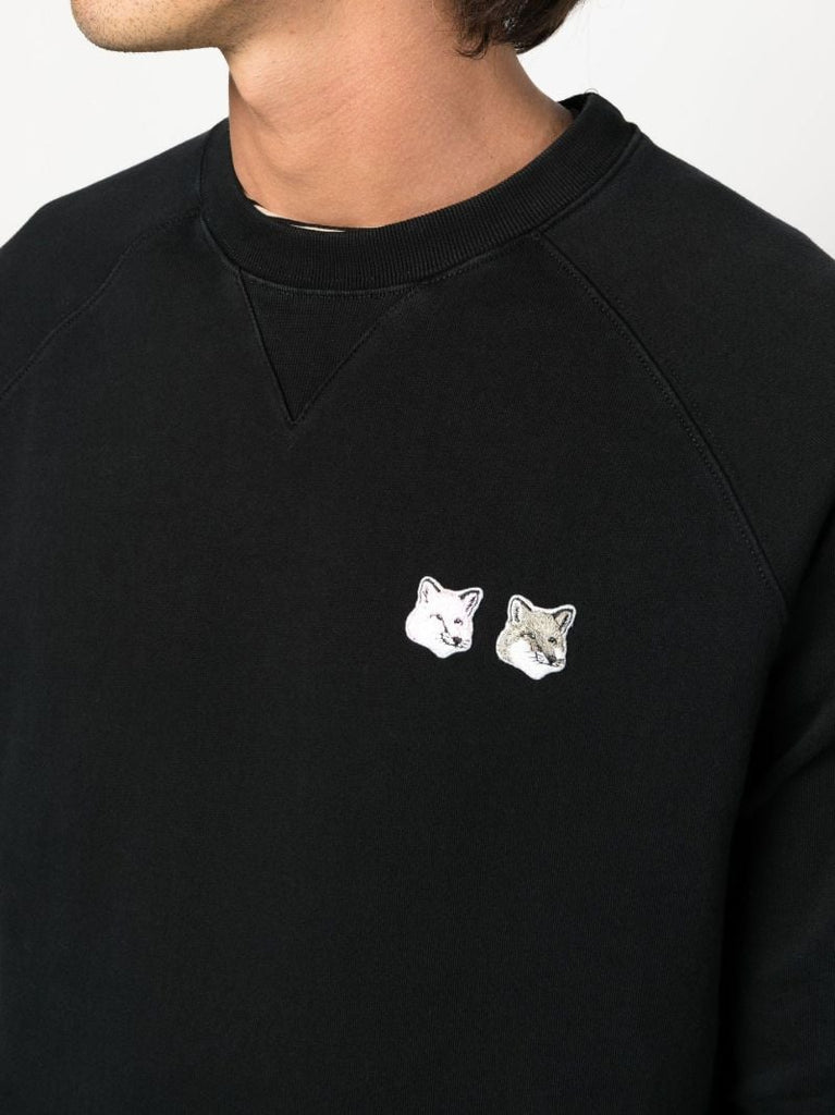 Black Double Fox Head Patch Sweatshirt