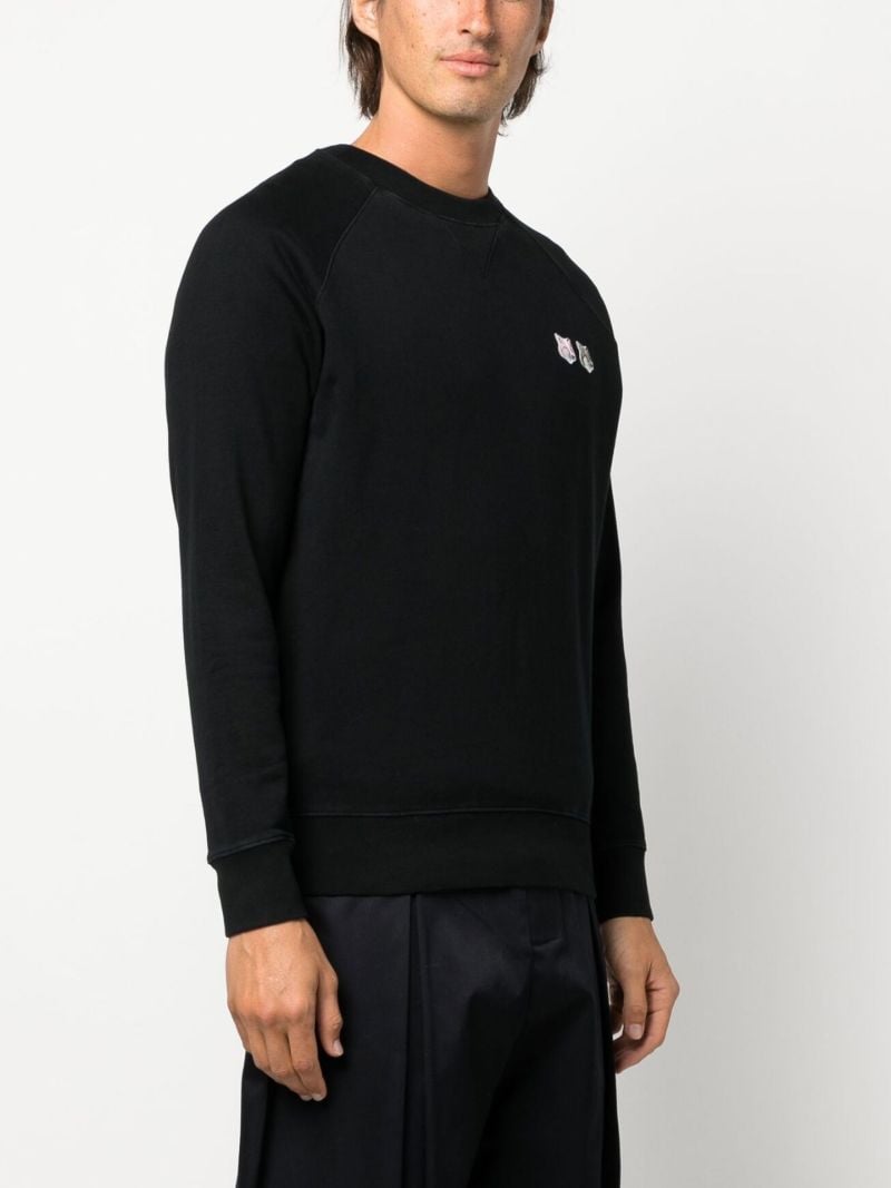 Black Double Fox Head Patch Sweatshirt