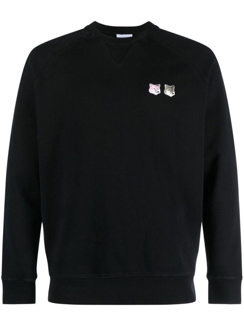 Black Double Fox Head Patch Sweatshirt
