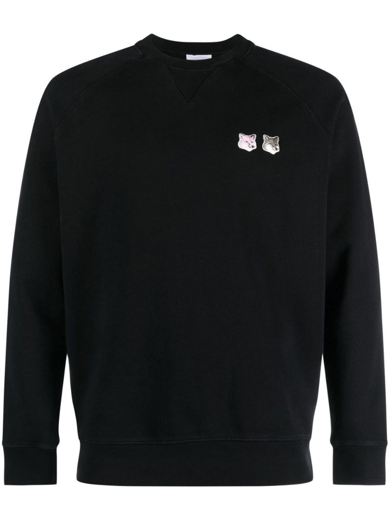 Black Double Fox Head Patch Sweatshirt