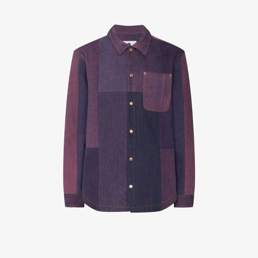 Patchwork Crescent Moon Denim Shirt
