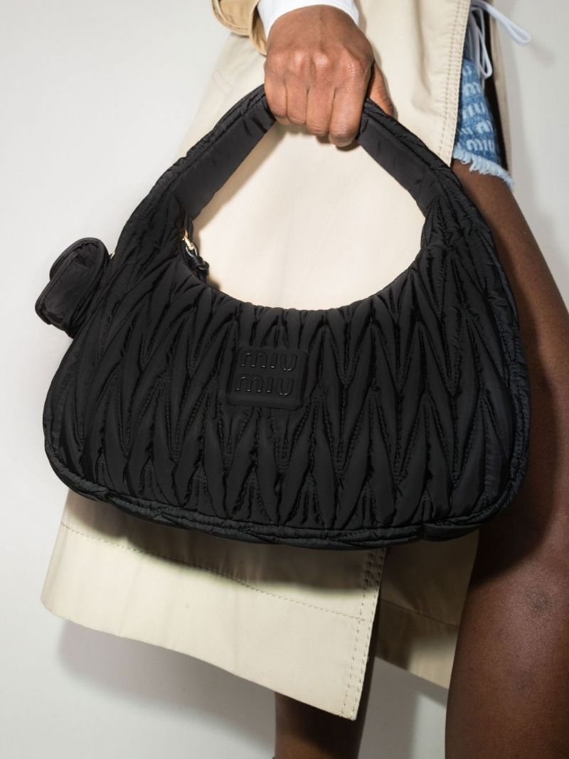 Black Wander MatelassÃ_x0083_Â© Shoulder Bag