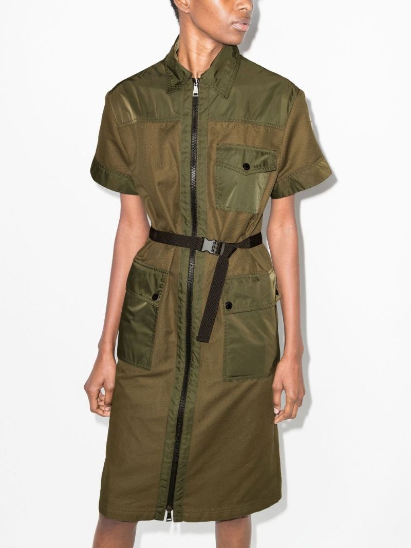 Cargo Zip-up Shirt Dress