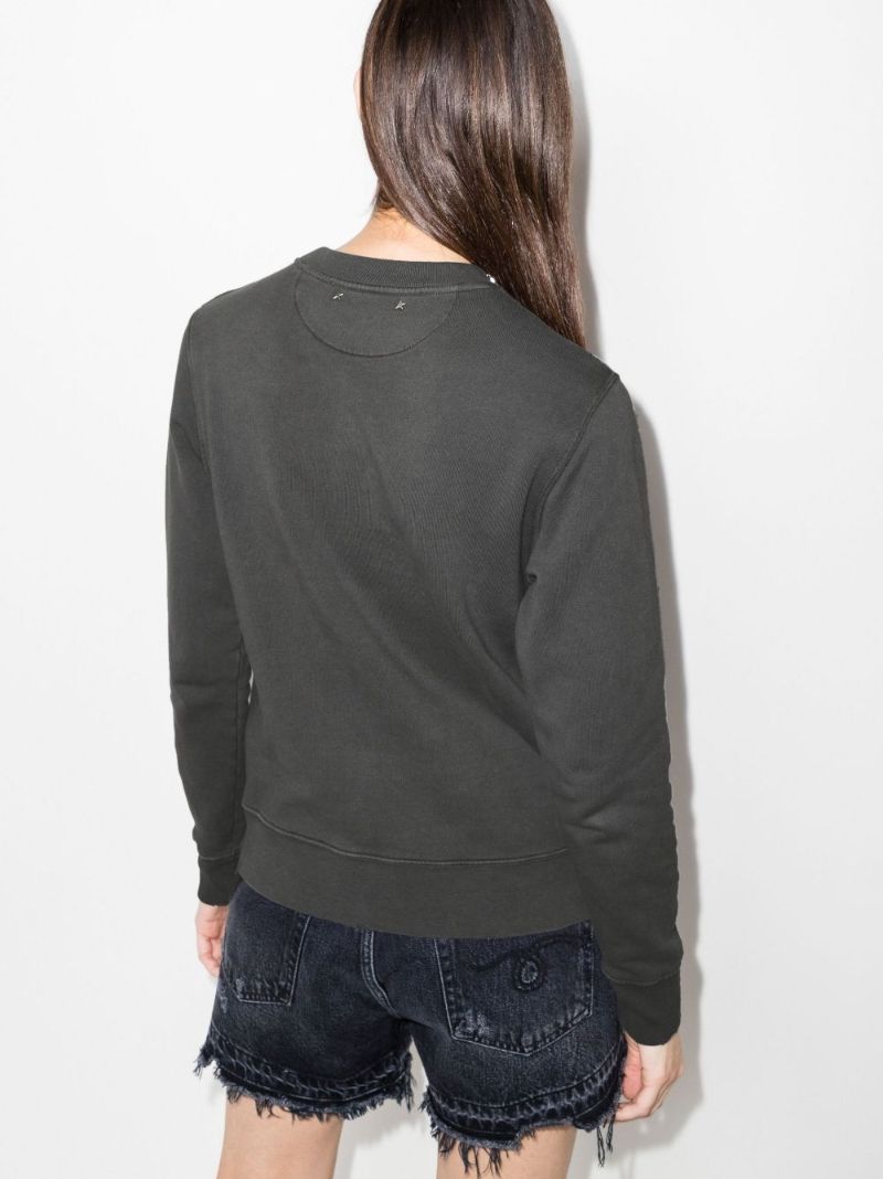 Crystal Crew Neck Cotton Sweatshirt