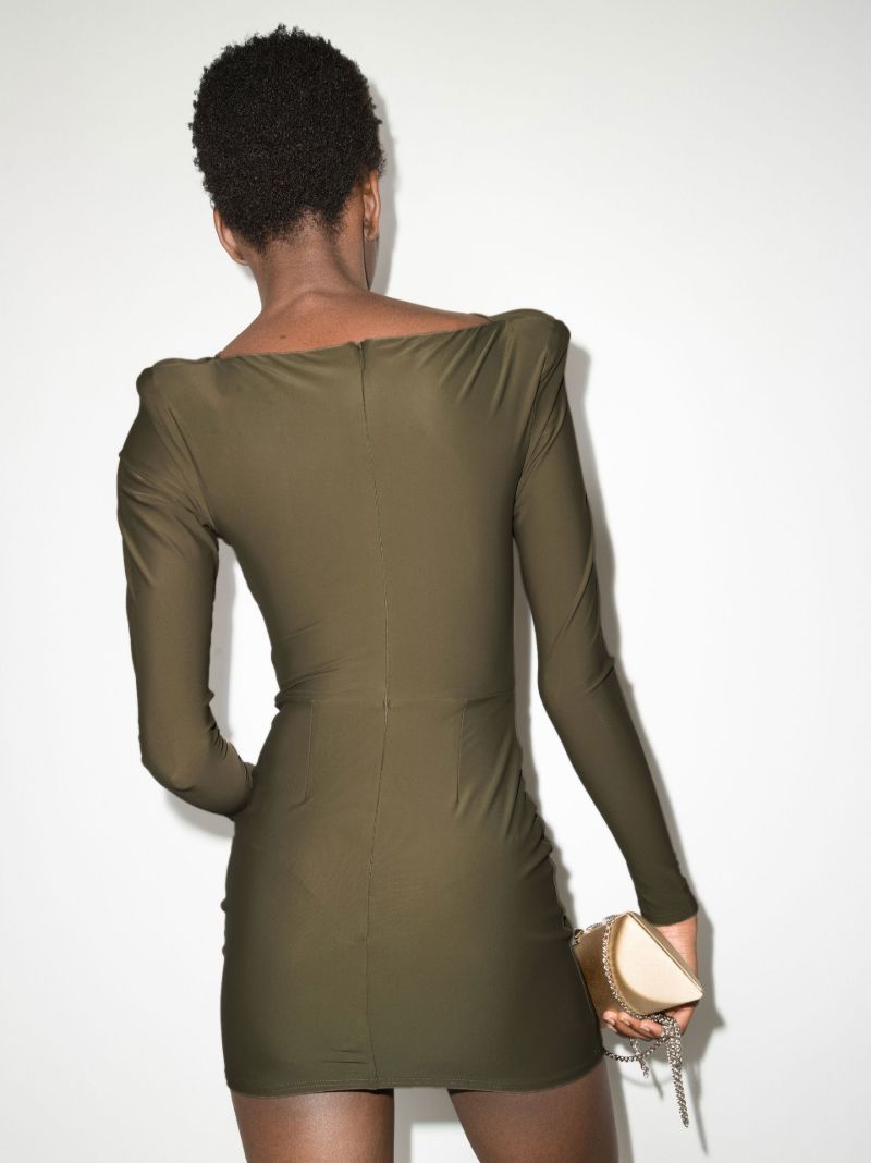 Green Barett Twist Knot Mini Dress