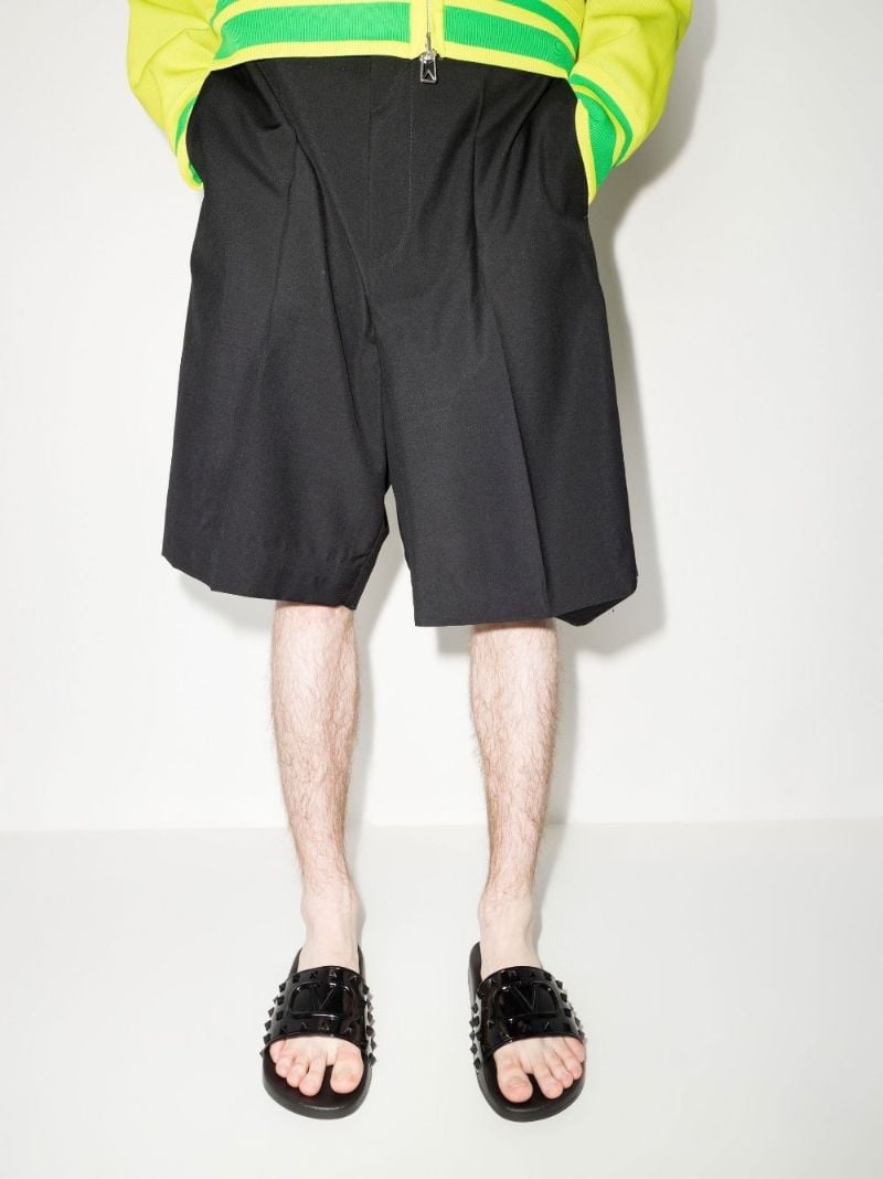 Black Summer Vlogo Rubber Slides