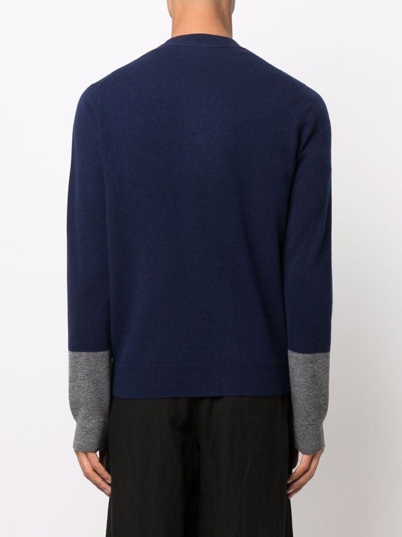 Blue V-neck Wool Cardigan