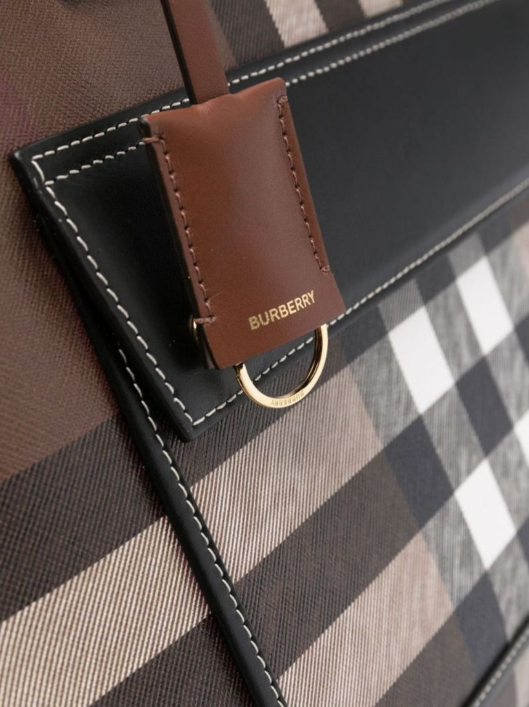 Brown Medium Freya Tartan Print Tote Bag