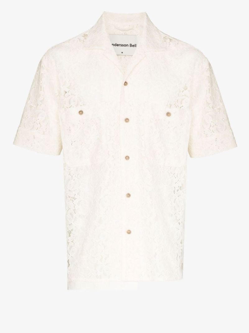Fline Short Sleeve Lace Shirt